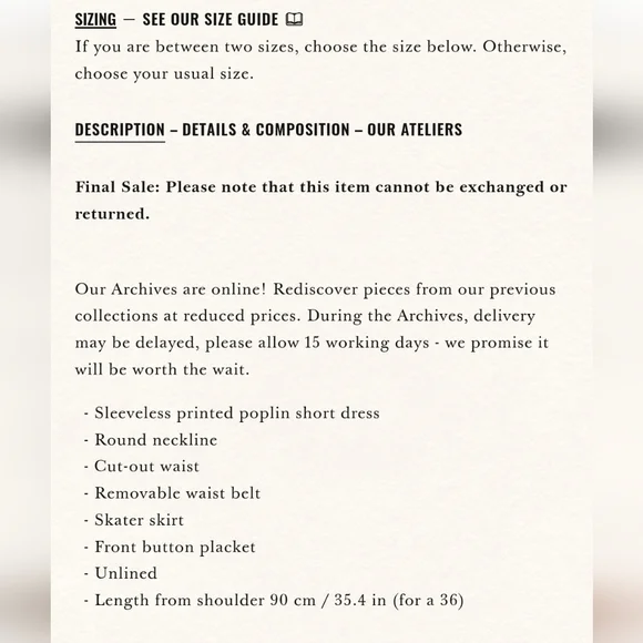 Sezane Solitta Dress Pila Print Black Floral 100% Organic Cotton NWT 40/8 - Picture 14 of 15